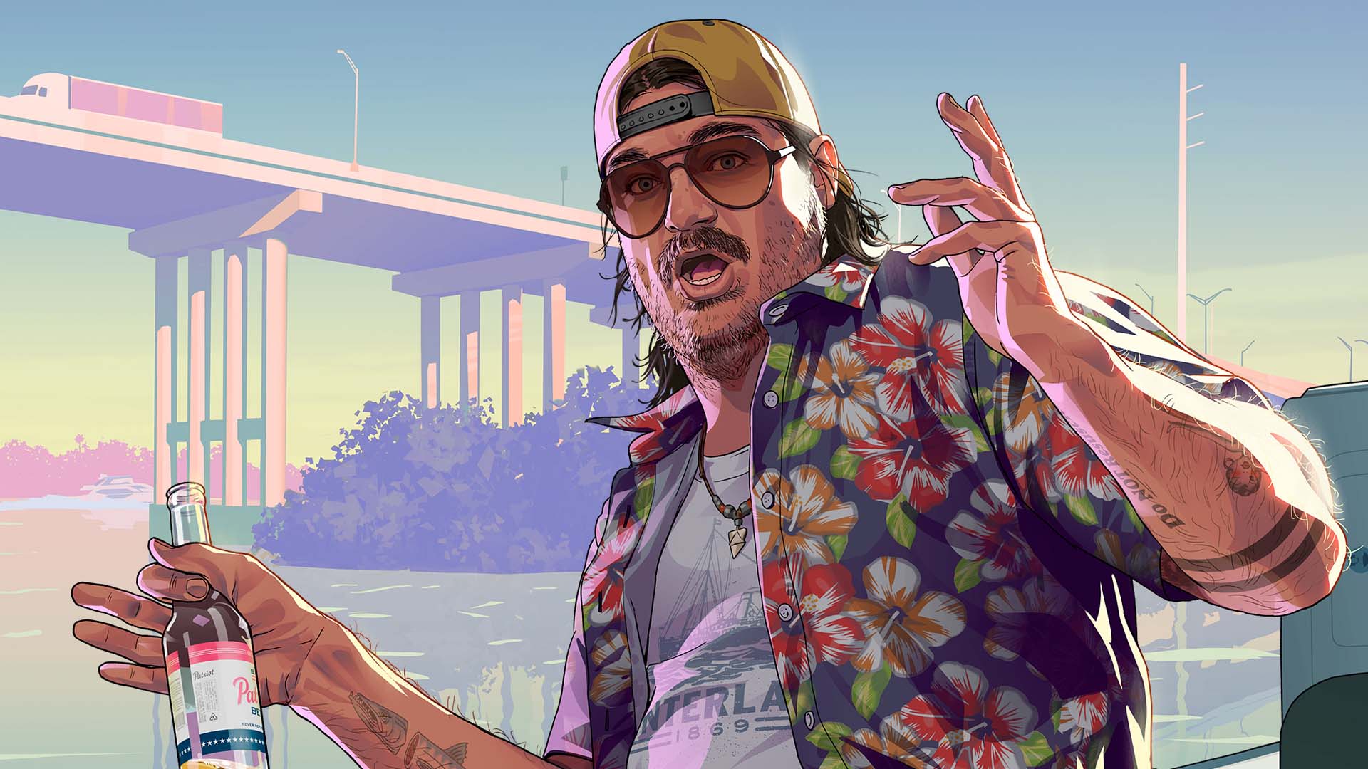 Персонажи GTA 6 на фоне ночного города